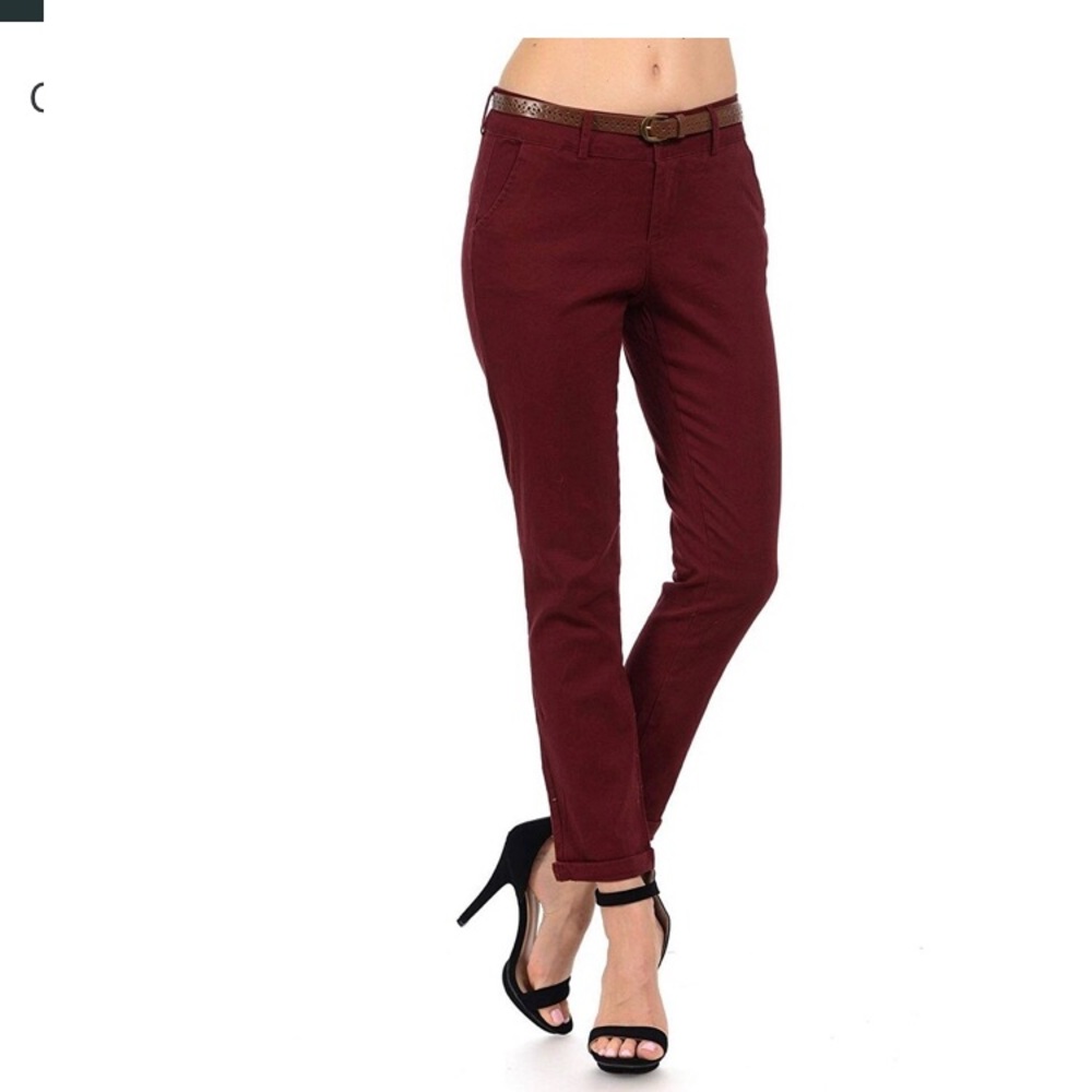 Active USA Olive Green Twill Pants Stretch